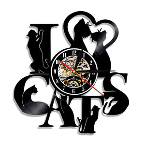 Horloge murale Vinyle Cats - Vraiment-chat