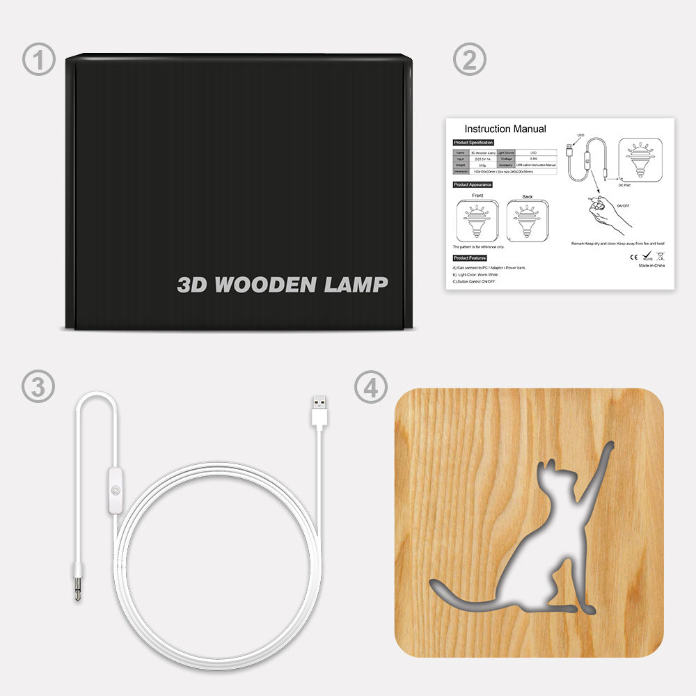 Lampe Chat en Bois - Vraiment-chat