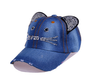 Casquette Enfant avec Oreilles de chat et paillettes - Vraiment-chat