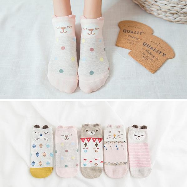 Soquettes Chat<br/>Mignonnes 5 paires - Vraiment-chat