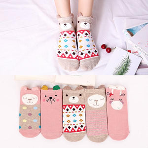 Soquettes Chat<br/>Mignonnes 5 paires - Vraiment-chat