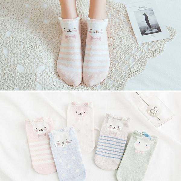 Soquettes Chat<br/>Mignonnes 5 paires - Vraiment-chat