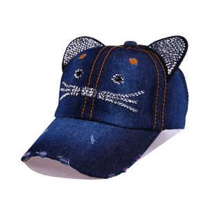 Casquette Enfant avec Oreilles de chat et paillettes - Vraiment-chat