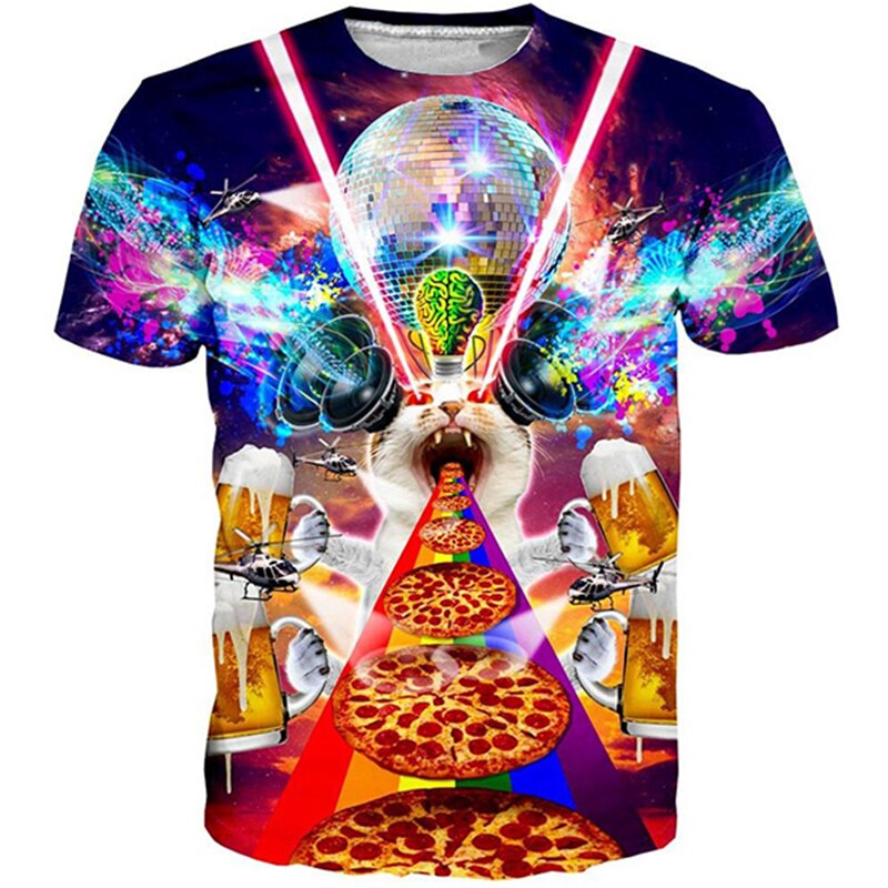 T-Shirt Chat Pizza - Vraiment-chat