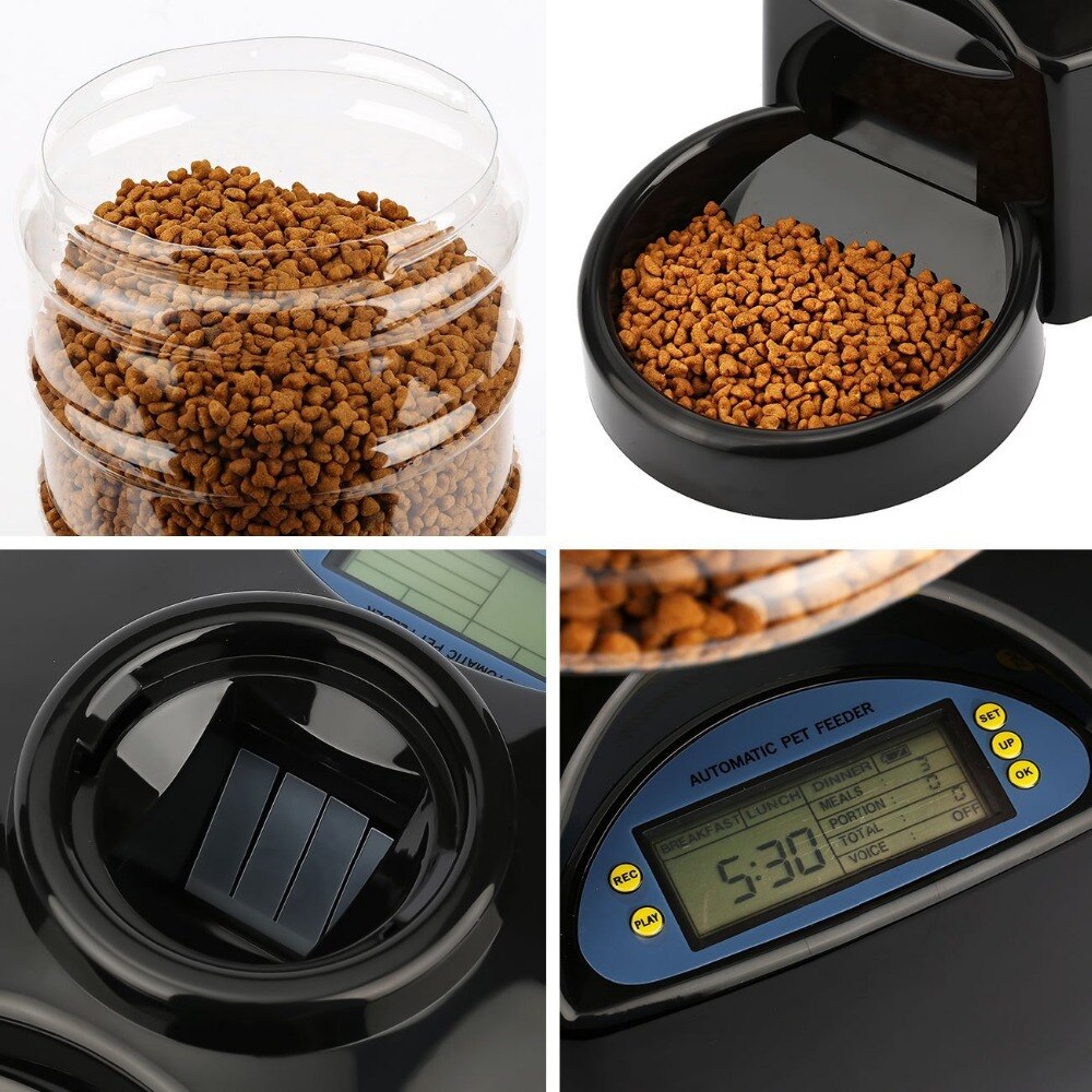 Distributeur Automatique de Croquettes 5.5L Noir - Vraiment-chat