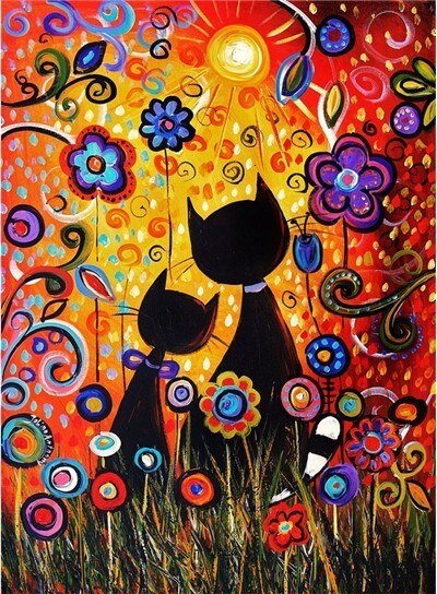 Peinture par Numéros Couple de Chats - Vraiment-chat