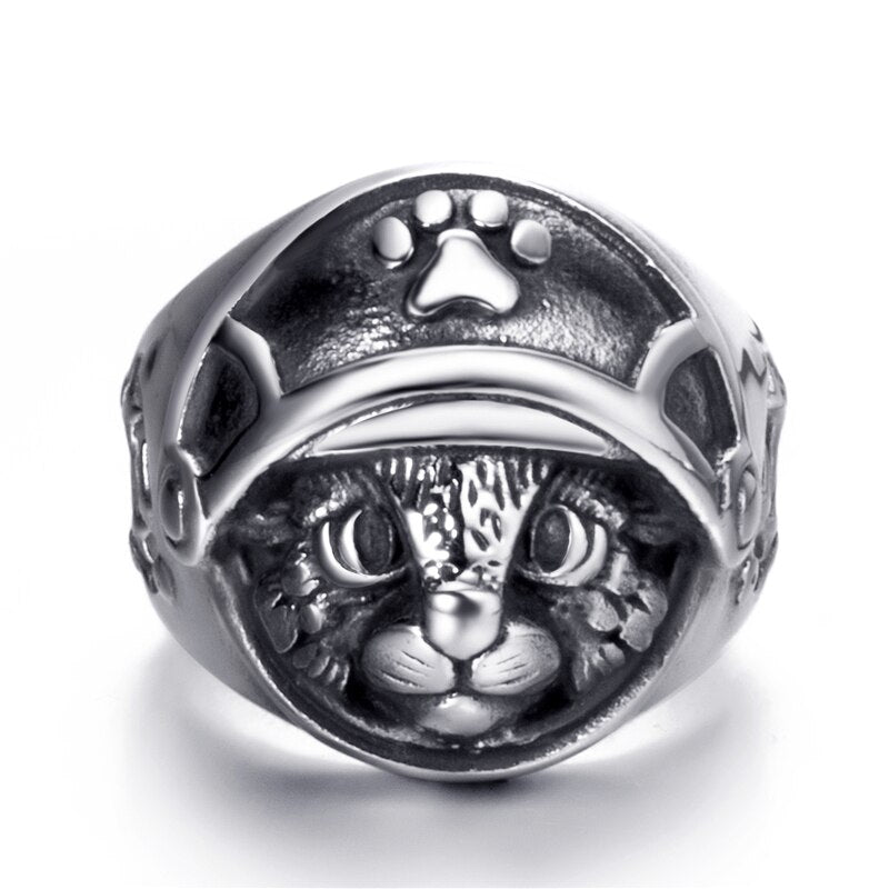 Bague Chat Astronaute (Acier) - Vraiment-chat