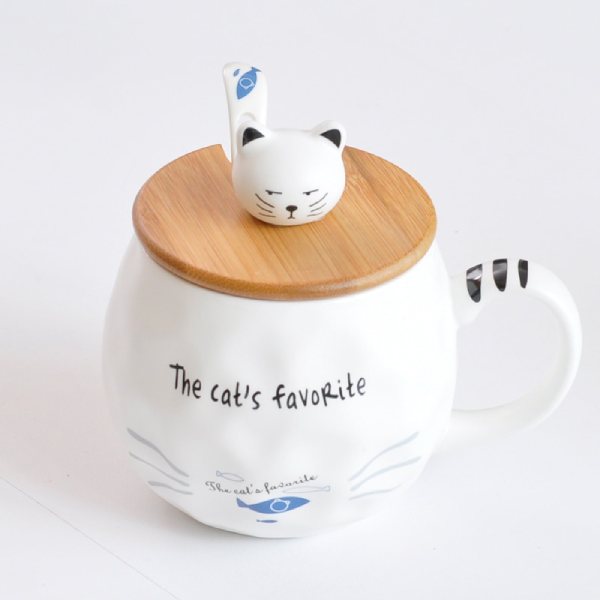 Mug Chat Blanc avec son Couvercle - Vraiment-chat