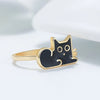 Bague Chat en Argent Or et Noir - Vraiment-chat