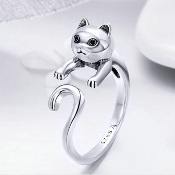 Bague Chat aux Grands Yeux (argent) - Vraiment-chat