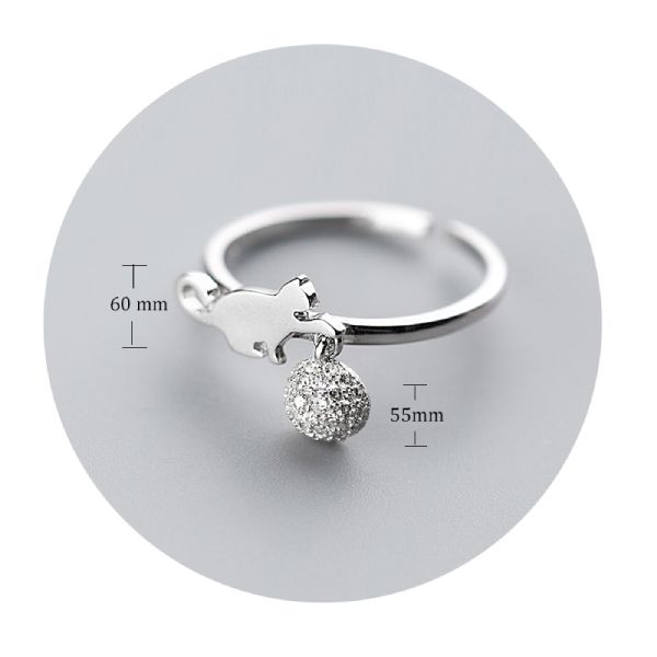 Bague Chat joueur (argent) - Vraiment-chat