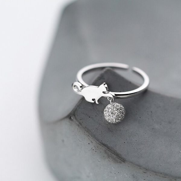 Bague Chat joueur (argent) - Vraiment-chat