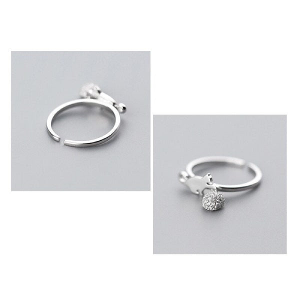 Bague Chat joueur (argent) - Vraiment-chat