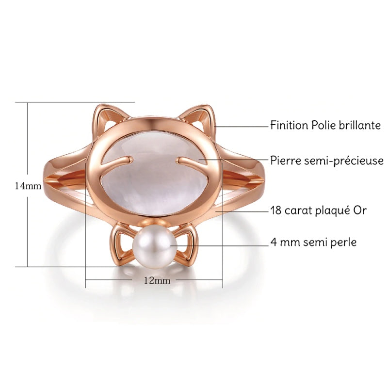 Bague Chat Noeud Papillon Or - Vraiment-chat