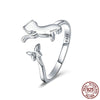 Bague Chat et son Papillon (Argent) - Vraiment-chat