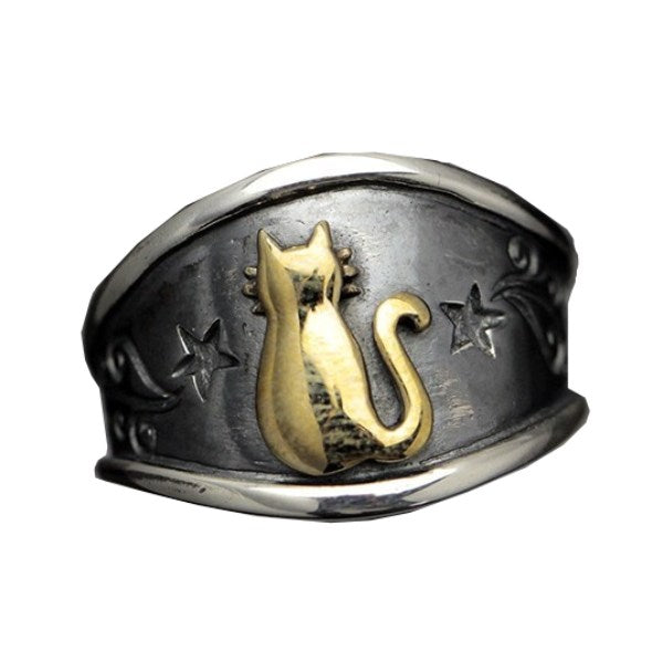 Bague Chat en Or dans les Etoiles (Argent) - Vraiment-chat