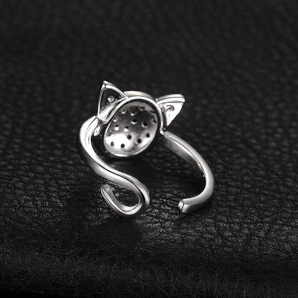 Bijou Bague Chat Brillante (Argent) - Vraiment-chat