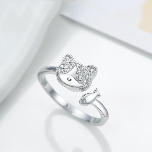 Bague Poisson Chat (Argent) - Vraiment-chat