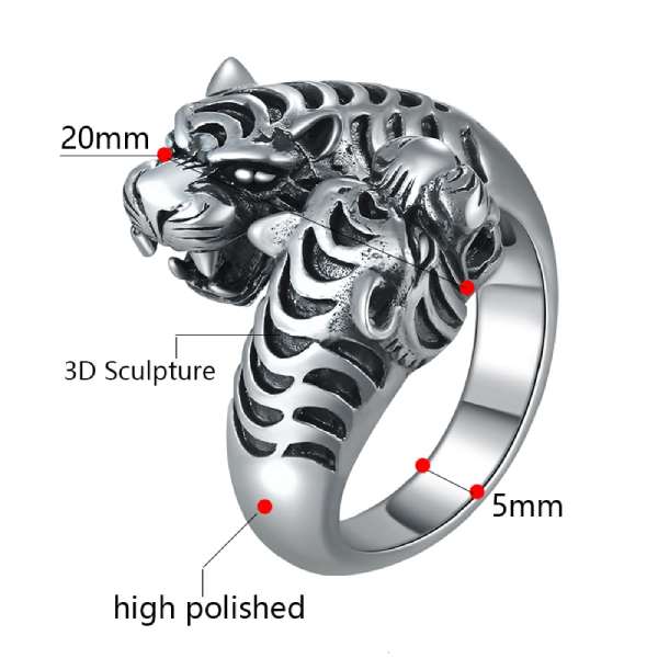 Bague Têtes de Tigre (Argent) - Vraiment-chat