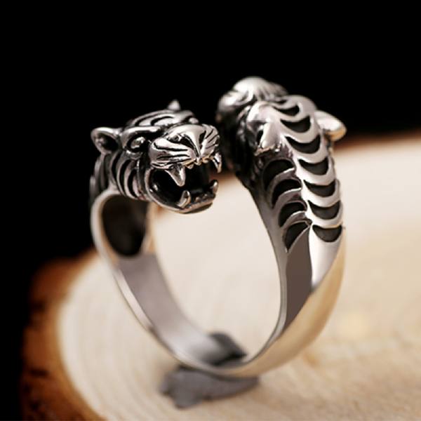 Bague Têtes de Tigre (Argent) - Vraiment-chat