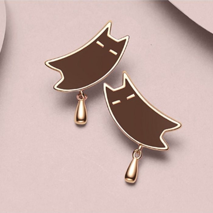 Boucles d'oreilles Chat Caramel