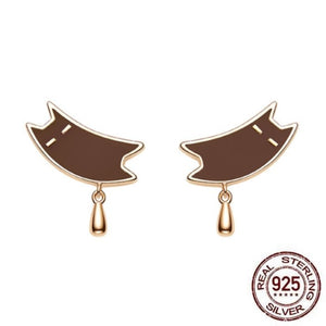 Boucles d'oreilles Chat Caramel