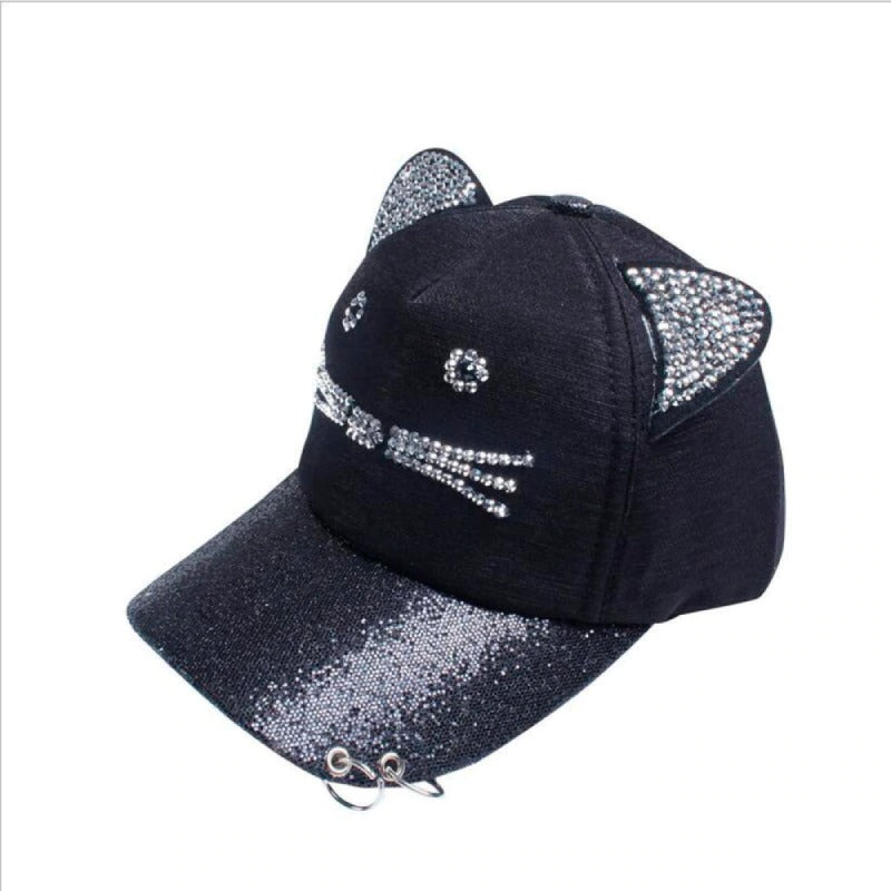 Casquette avec Oreilles de Chat et Anneaux - Vraiment-chat