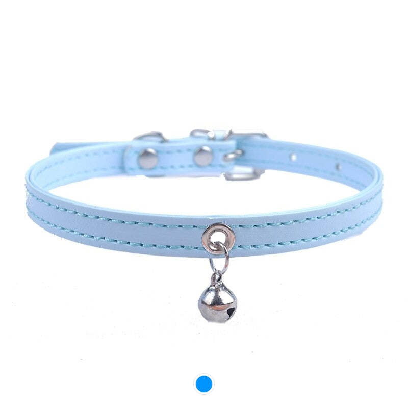 Collier Chat en cuir avec Clochette - Vraiment-chat