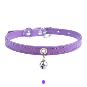 Collier Chat en cuir avec Clochette - Vraiment-chat