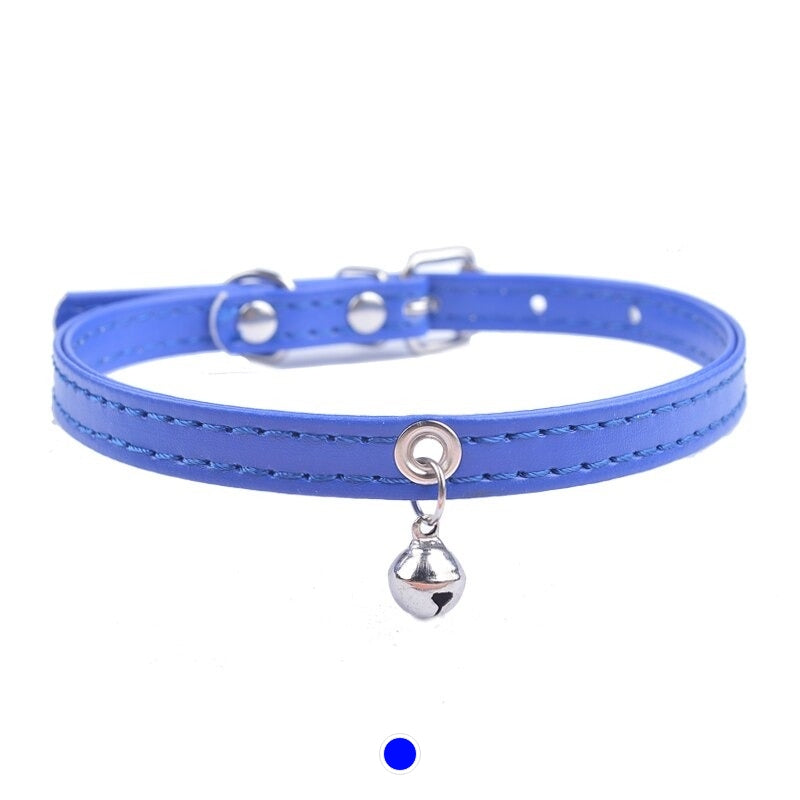 Collier Chat en cuir avec Clochette - Vraiment-chat