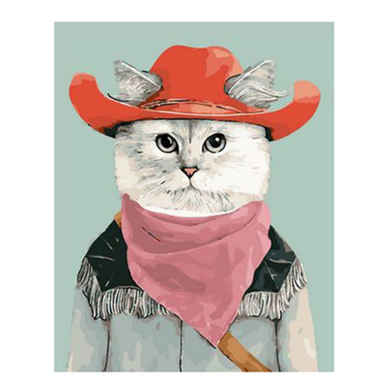 Peinture par Numéro Chat Cow Boy - Vraiment-chat