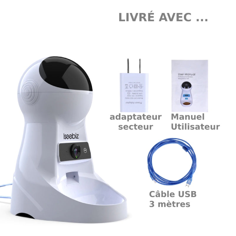 Distributeur de Croquettes Automatique WIFI-Camera - Vraiment-chat