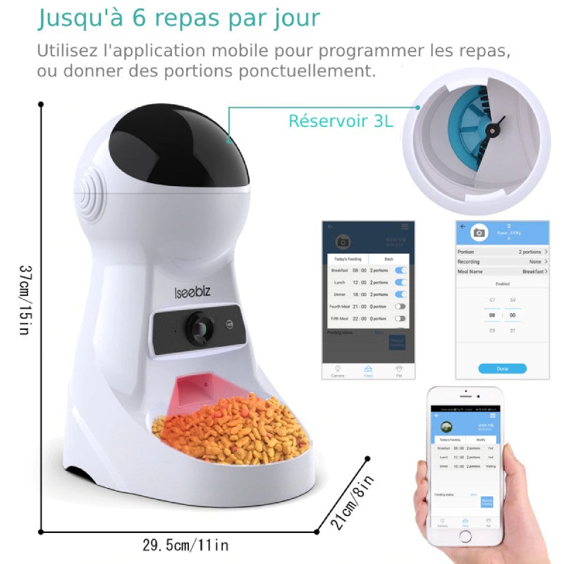 Distributeur de Croquettes Automatique WIFI-Camera - Vraiment-chat