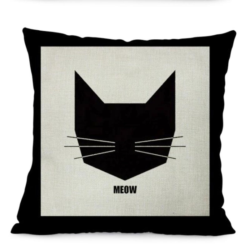 Housse de coussin Chat Géométrique MEOW - Vraiment-chat