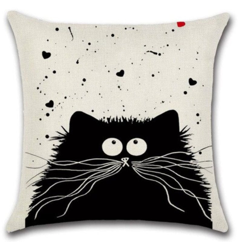 Housse de coussin avec Chat Touffu - Vraiment-chat