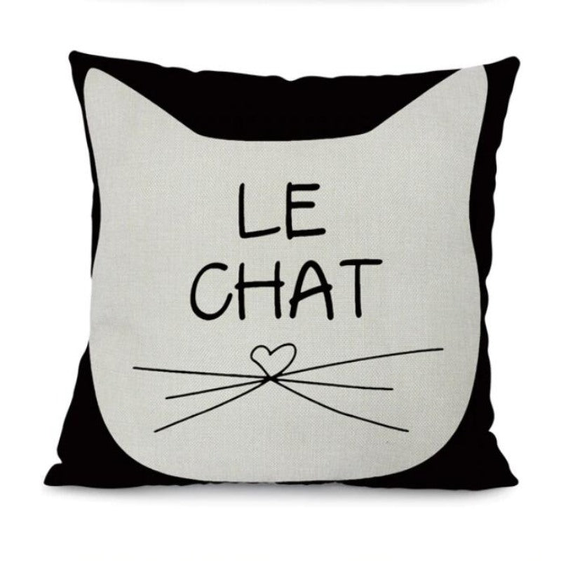 Housse de coussin en lin LE CHAT - Vraiment-chat