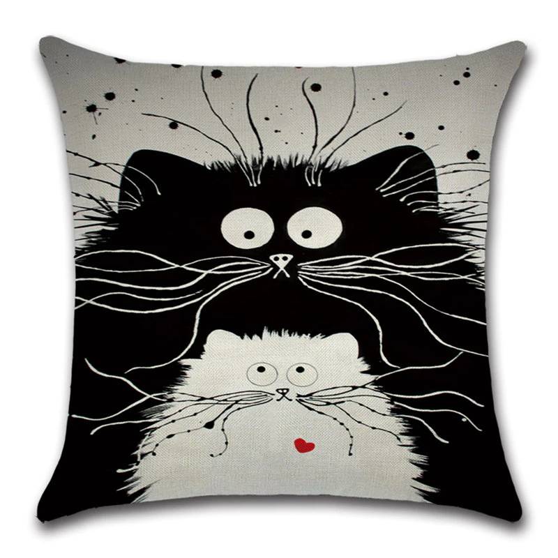 Housse de coussin avec Chat Touffu - Vraiment-chat