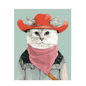 Peinture par Numéro Chat Cow Boy - Vraiment-chat