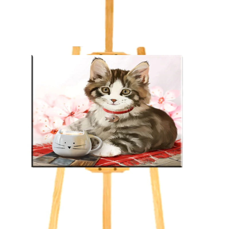 Peinture par numéro Chat et Mug - Vraiment-chat