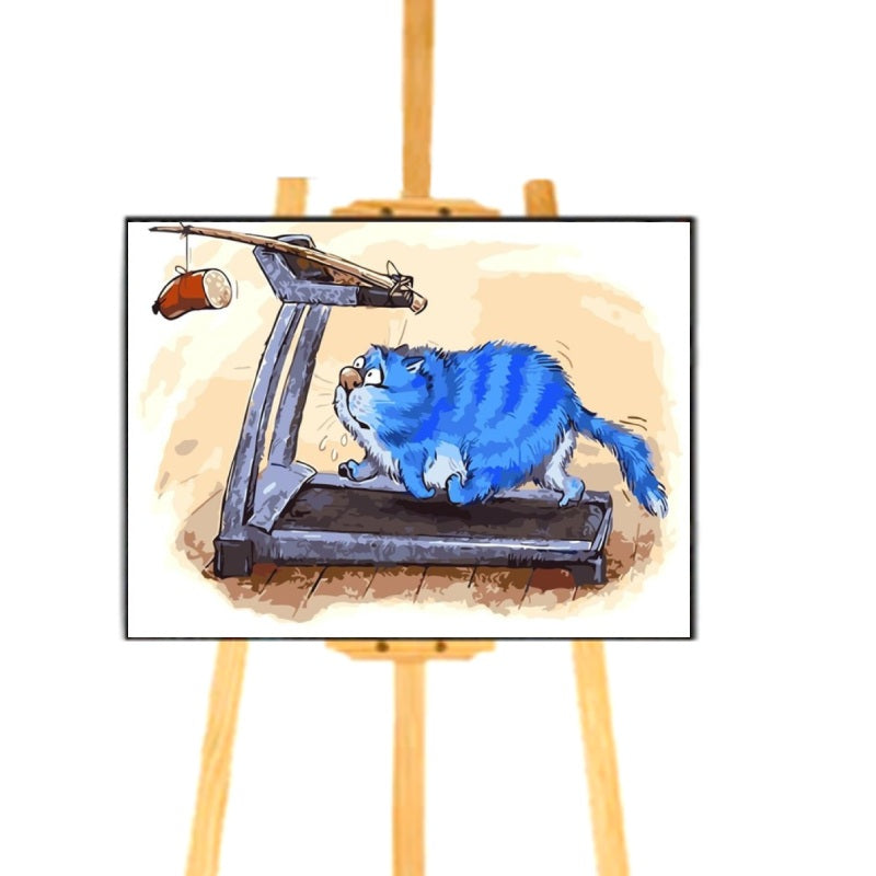 Peinture par Numéro Chat sur Tapis de Course - Vraiment-chat