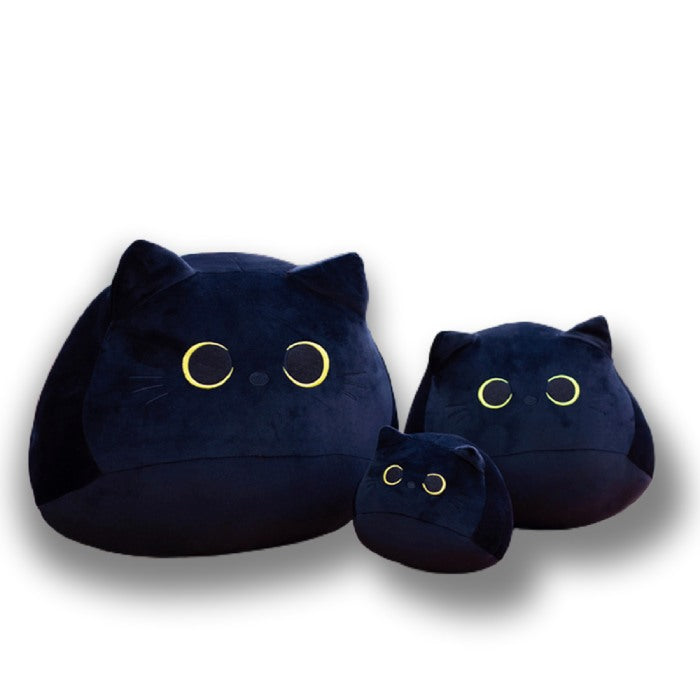 Peluche chat noir ronde