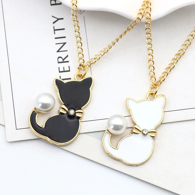 Pendentif Chat Noir et Perle - Vraiment-chat