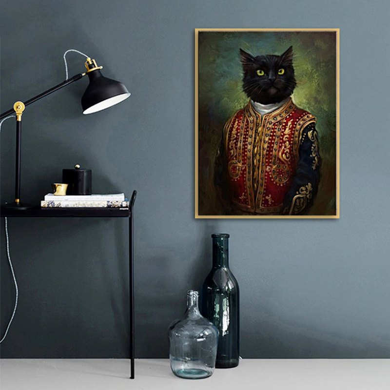 Poster de chat noir Aristocrate - Vraiment-chat