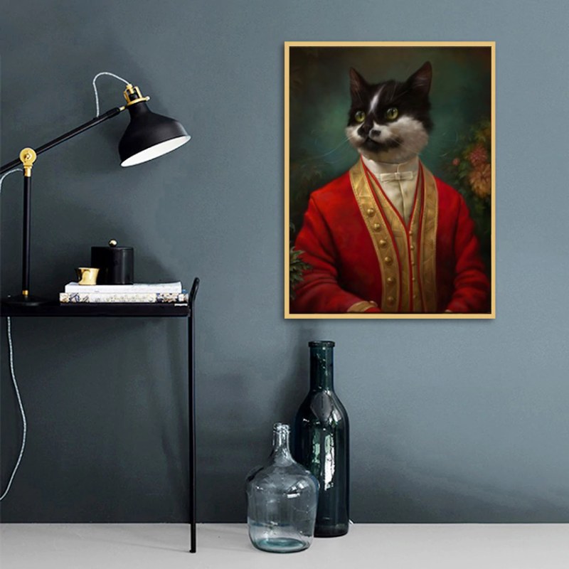 poster chat noir et blanc aristocrate - Vraiment-chat