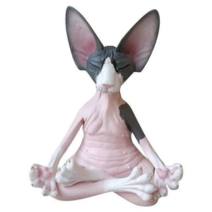 Statuette Chat Sphynx en méditation