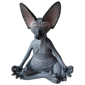 Statuette Chat Sphynx en méditation