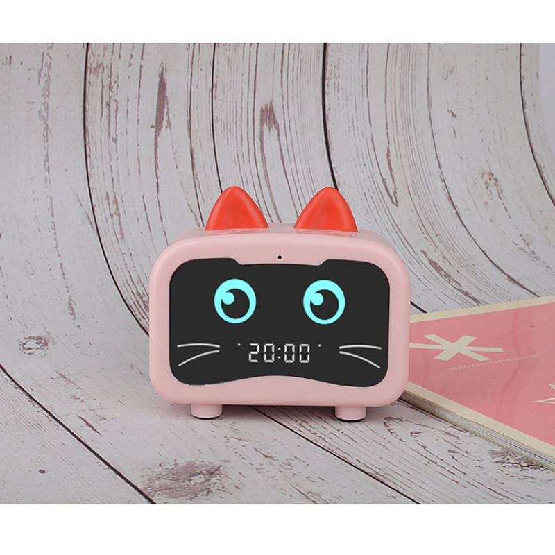 Réveil Chat Enceinte Bluetooth Affichage Led - Vraiment-chat