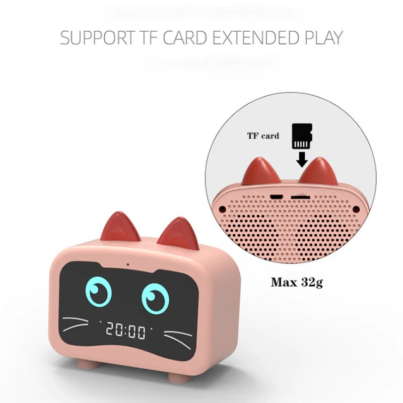 Réveil Chat Enceinte Bluetooth Affichage Led - Vraiment-chat