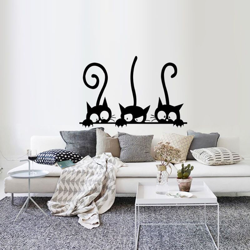 Sticker mural chats noirs - Vraiment-chat