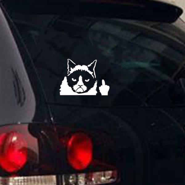 Sticker de Voiture Chat Grognon - Vraiment-chat